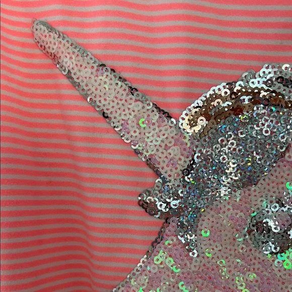 btween Pink Striped Tank Top with Sequin Unicorn - Picture 9 of 15